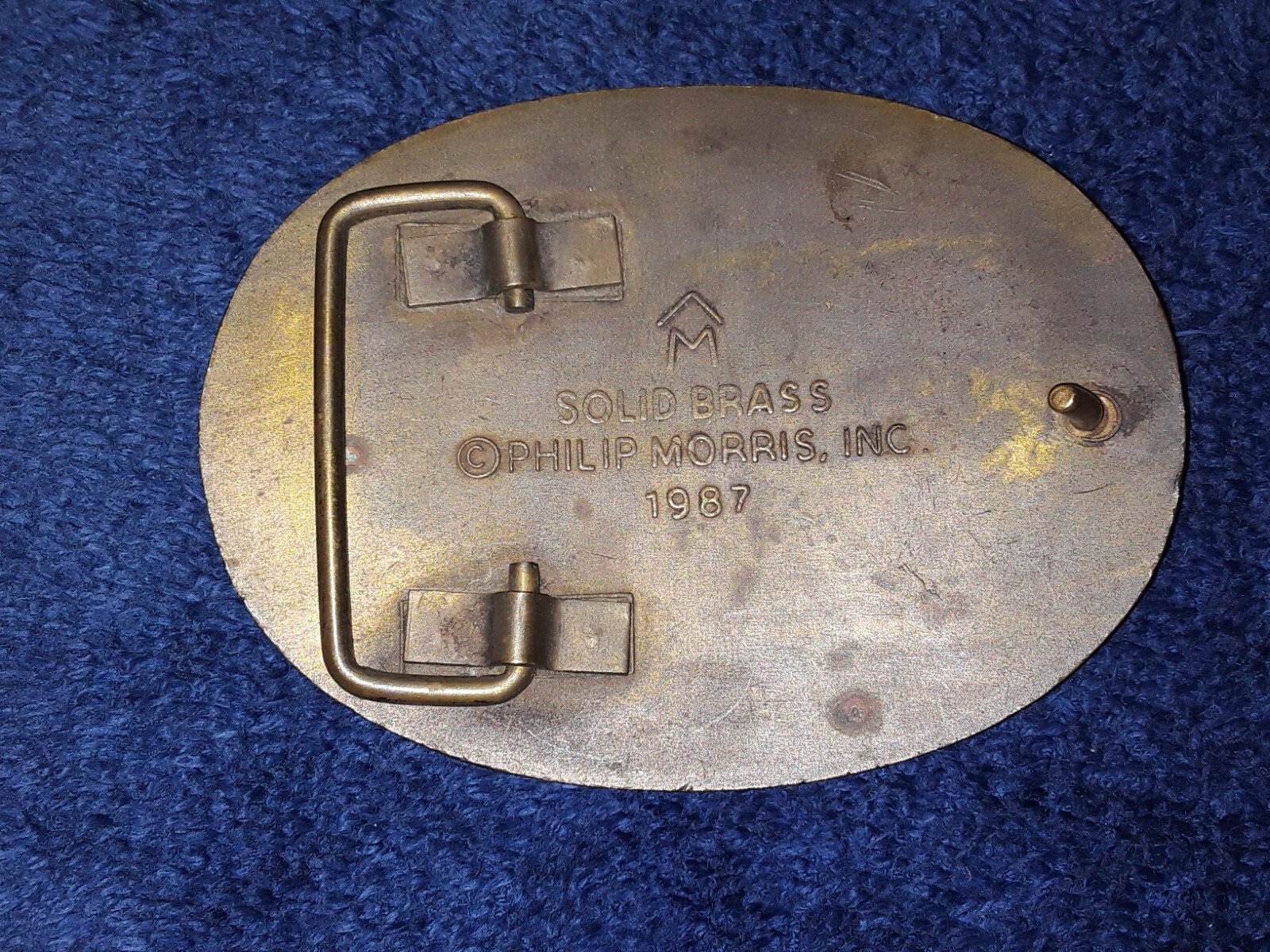 Marlboro Belt Buckle 1987 Solid Brass Gem