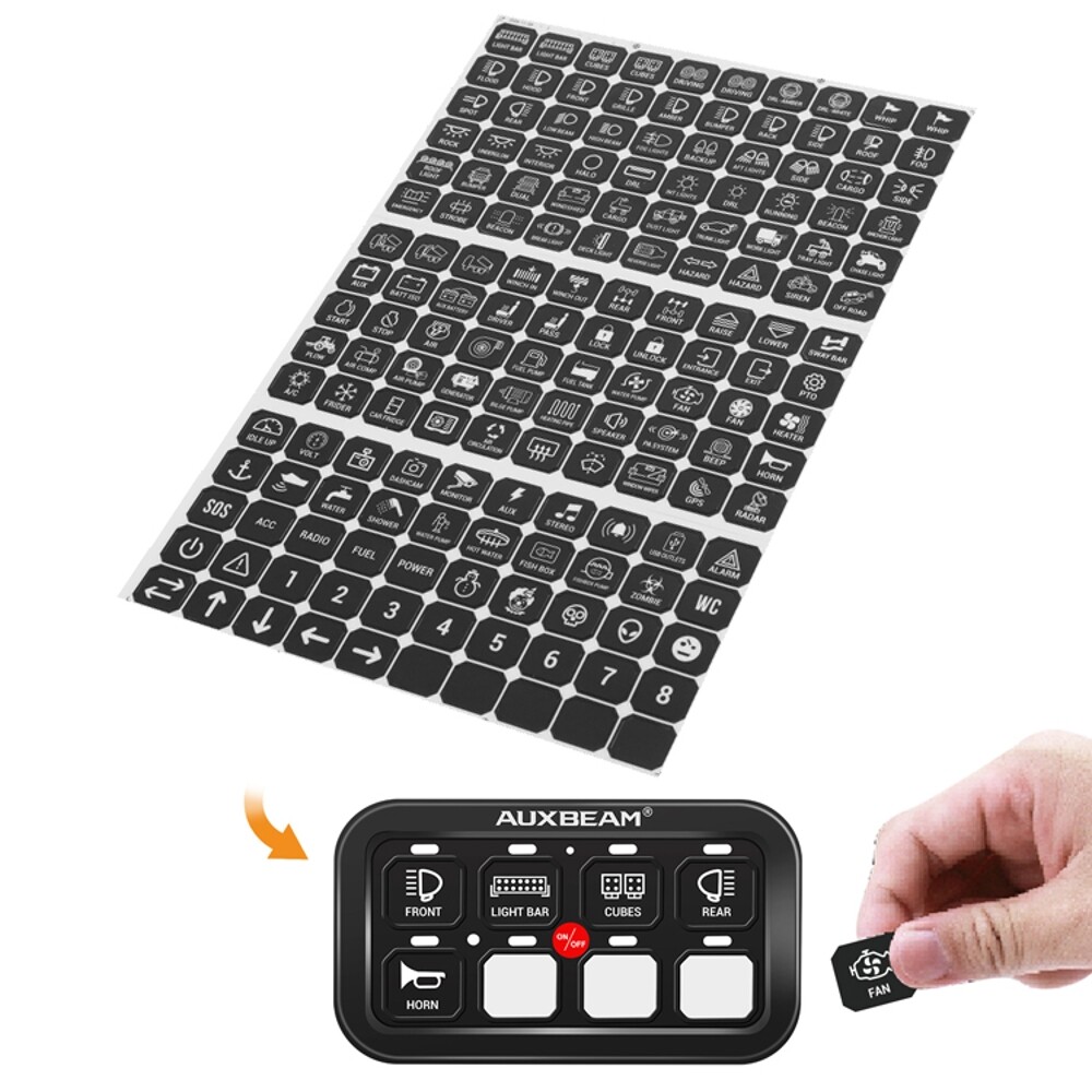 Auxbeam Switch Panel Sticker 160x For 6/8 Gang Switch Panel Switch