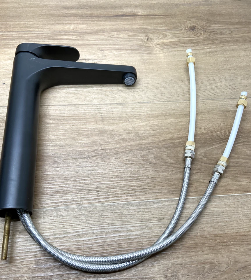 Grifo de baño lavabo recipiente Nameeks Remer L10LXLUSNL 1,2 GPM, negro mate, LEER Foto 4 de 4