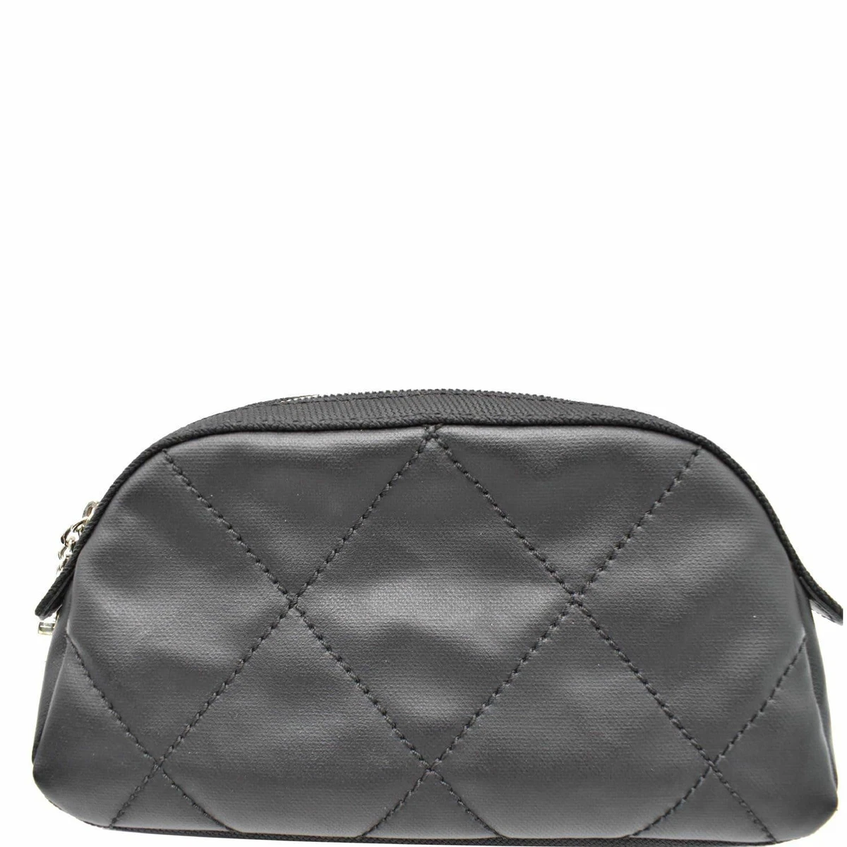 Chanel Black Quilted Coated Canvas Paris-Biarritz Pochette Case