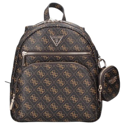 Sac À Dos Femme Guess Power Play Backpack 4G Logo Cuir Marron