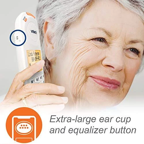 Teléfono amplificado con cable/inalámbrico para personas mayores VTech SN5147 con contestador blanco Foto 3 de 4