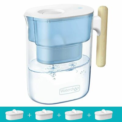 Waterdrop Chubby 10-Cup Water Filter Pitcher with 4 Filter,NSF Certified,200 Gal