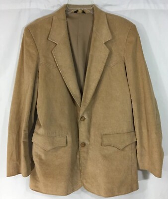 Pioneer Wear Camel Corduroy Vintage Western Blazer Sportcoat Rockabilly 40 L