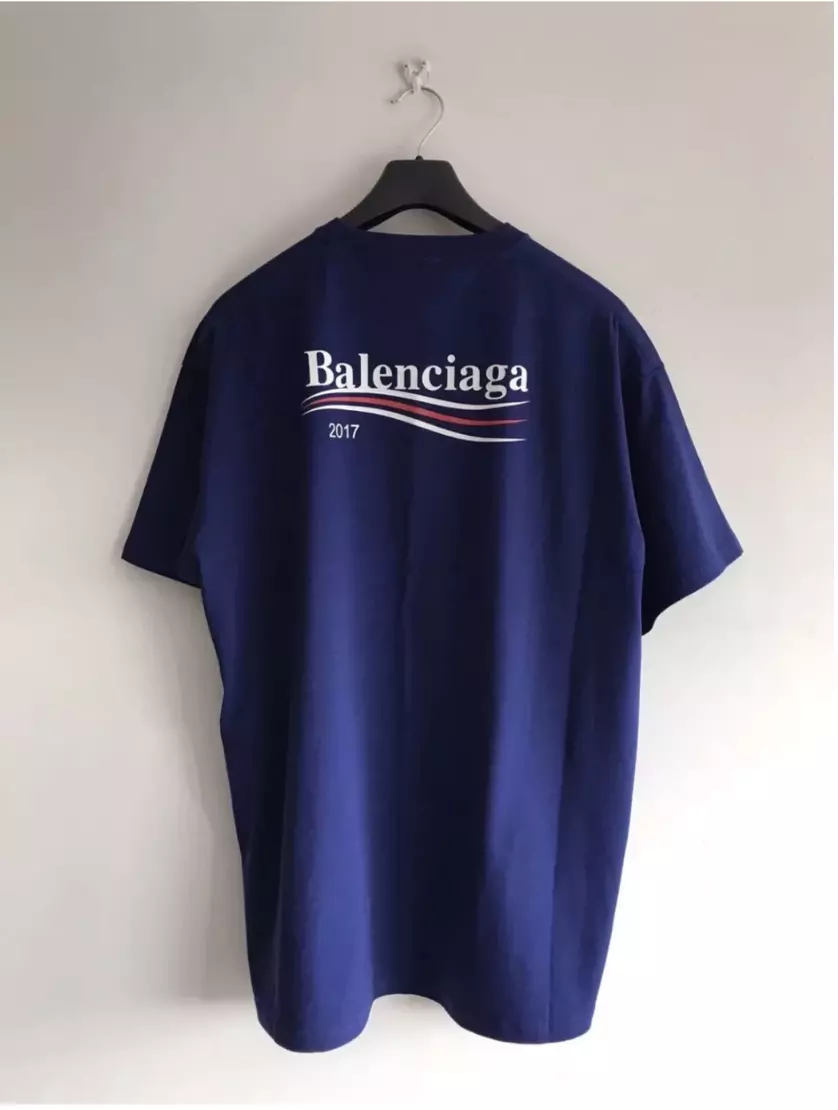 Balenciaga 2017 campaign logo t-shirt blue oversized Bernie TEE