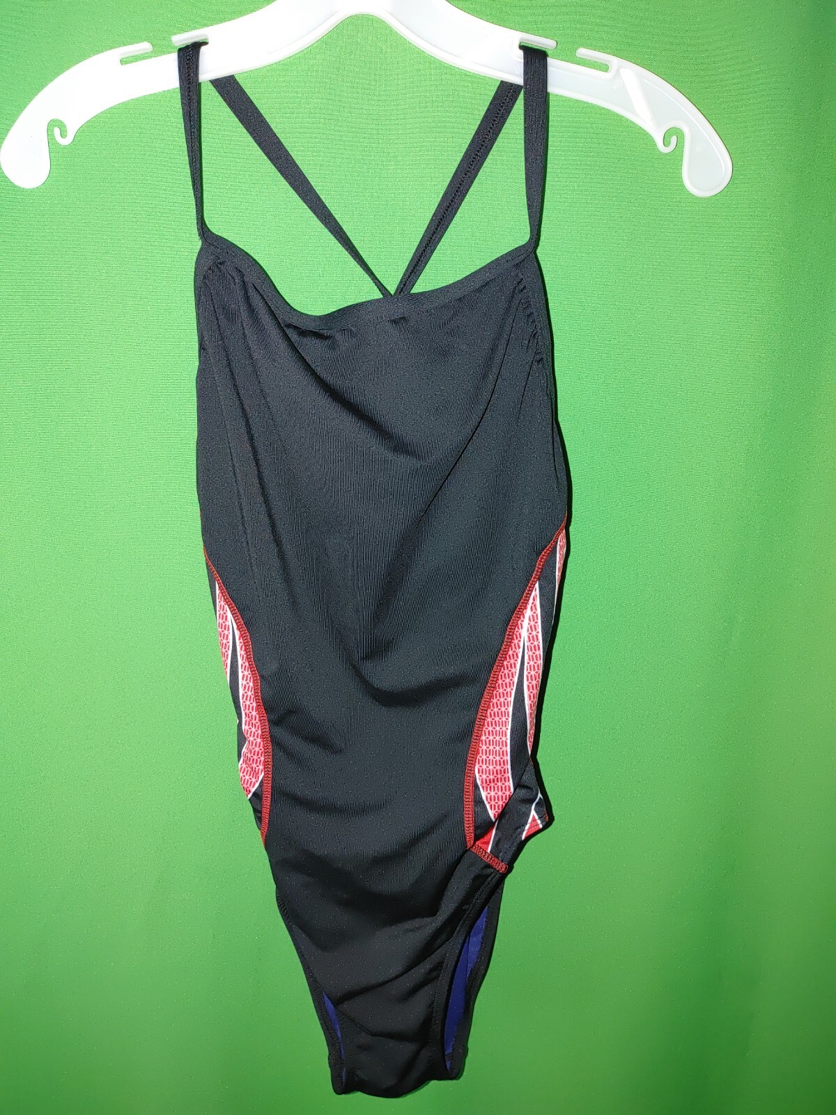 1757) ADORETEX SWIMWEAR sz 40 black red one piece sport swimsuit 40 eBay