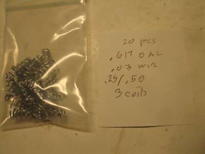 NIB 10PCS UKN CONICAL SPRING .25/.50 SM/LG x .617 LG x .03 DIA x 3 COILS A0608