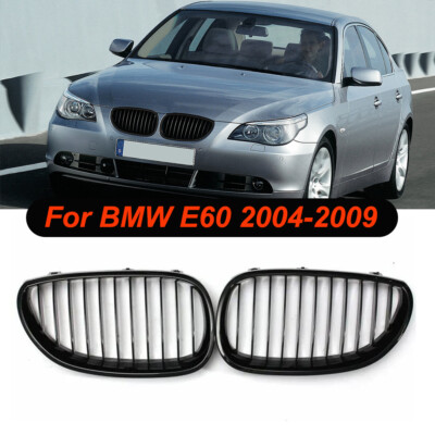 Sport Kühlergrill Einzelsteg Glänz Schwarz Nieren für BMW 5er E60 E61 04-09 LCI