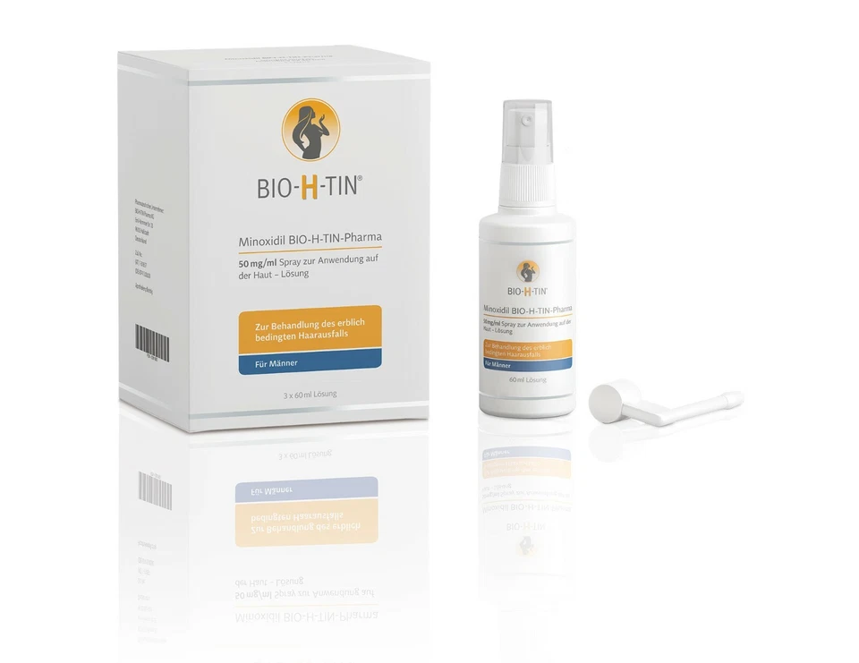 MARKENLOS MINOXIDIL BIO-H-TIN 50mg/ml 3x60ml 5% PZN 10391800 180ml Spray Lsg.für Männer