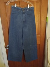 Vintage Levis Womens 1970s Flare Jeans Size 12 Petite Made In USA Read Descr