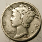 1931 S Mercury Dime G - VG   "Actual Coin Pictured - Not Cleaned"