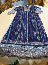 Soft Surroundings Women’s Blue Embellished Kaftan Maxi Dress Size Large