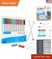 Cricut Compatible 12-Pack Metallic Drawing Pens - Unique Colors  Fine Tip