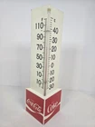 Authentic Vintage 1970s Coca-Cola 3D Triangular Corner Thermometer - 15" Working