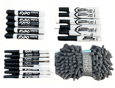 Lot of 18 NEW EXPO Avery BIC Black Dry Erase Whiteboard Markers  Premium Eraser