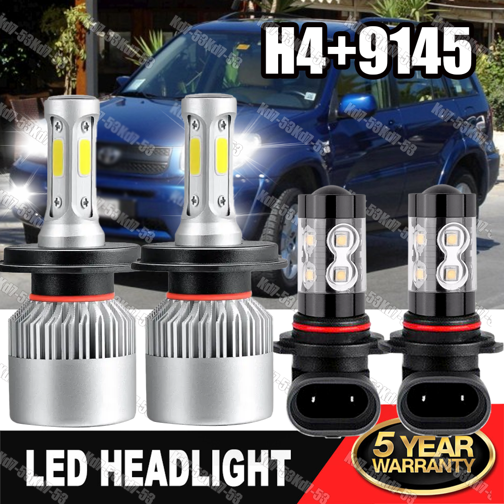 For Toyota RAV4 2001-2004 2005 Combo 6000K LED Headlight Bulbs + Fog Light Kit