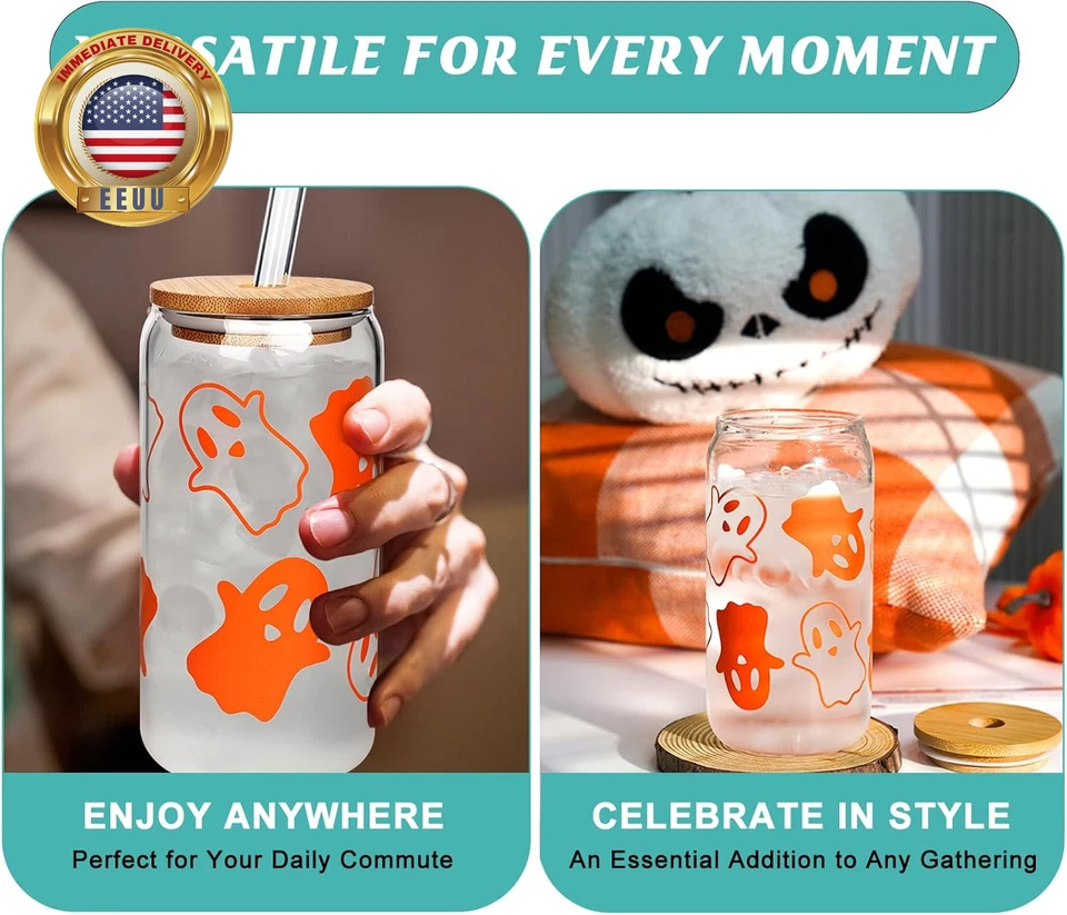 Tazas de café de Halloween ANOITON - Tazas fantasmas que cambian de color decoraciones de Halloween  Foto 4 de 4