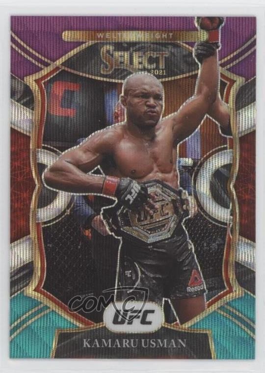 2021 Panini Select UFC Concourse Tri-Color Prizm Kamaru Usman #7 mr1