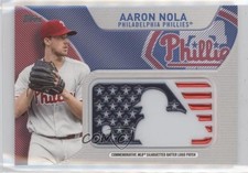 2017 Topps MLB Independence Day Silhouetted Batter Logo Aaron Nola Patch 0t2