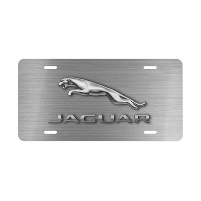 Jaguar Logo Vanity License Plate Car Tag   Aluminum Metal (Steel Style)