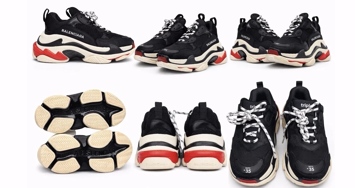 Balenciaga Triple S Sneaker Black Red W for sale | eBay