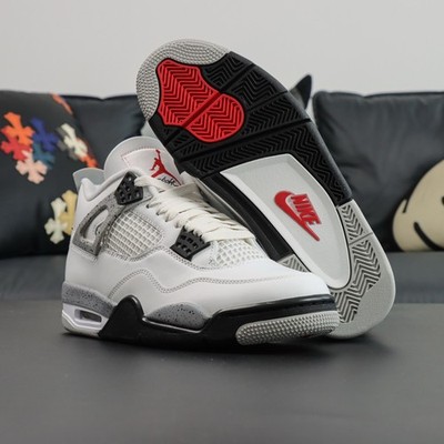 Jordan 4 ''White Cement'' Men's Retro Basketball Shoes Mid Top
