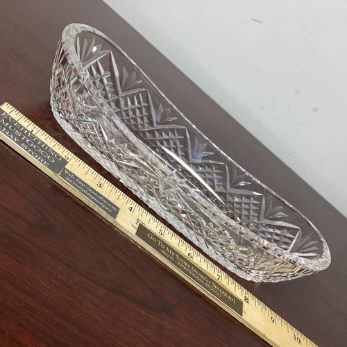 Vintage Waterford Oval 9 3/4” Heavy Crystal Relish Celery Pickle Dish