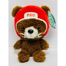 FAO Schwarz Huddle Buds 9" Brown Red Football Helmet Teddy Bear Plush 2025 NWT