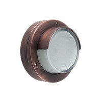 AußEnleuchte Wand Rund Messing Glas D: 14 Cm IP64 Kupfer Weiß G9 Lampe Treppe