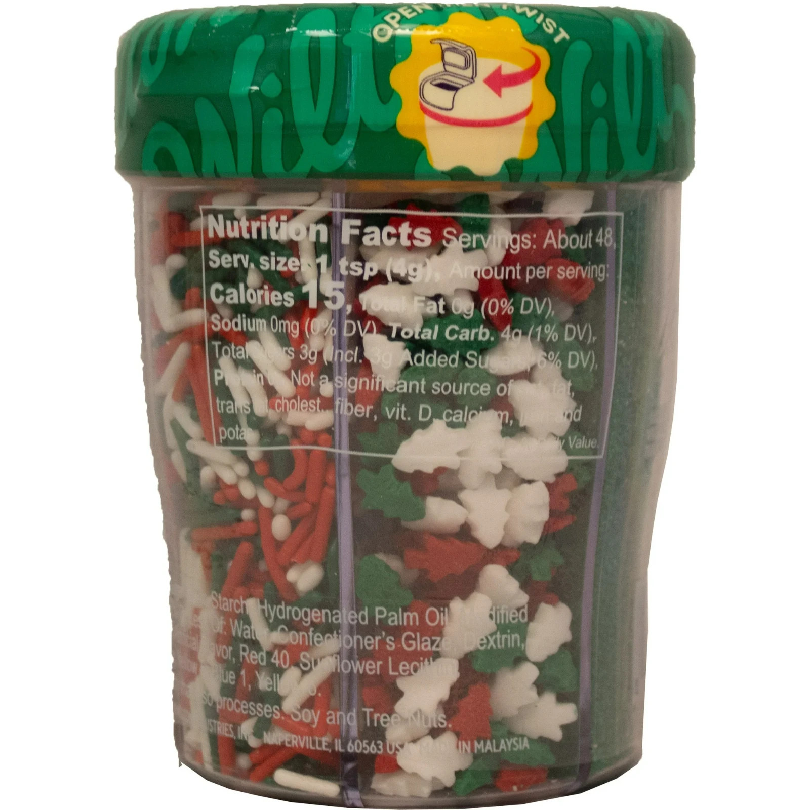 Wilton Christmas Sprinkles Edible Sprinkle Mix Assorted 6.4 oz. 6-Cell Container