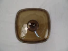 Pyrex Replacement Square Amber Glass Lid A-7-C Corning Brown 7" Vintage