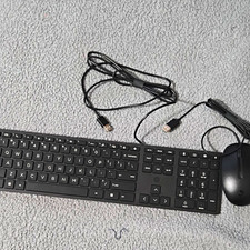HP Wired Desktop 320K Keyboard Mouse Bundle USB Black Multimedia 1000 DPI