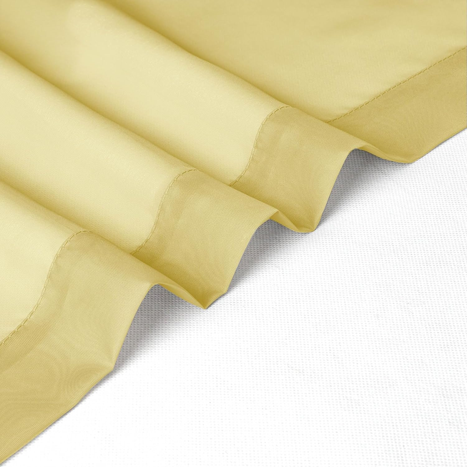 Sheer Yellow Tier Curtains 24 Inch Length, Small Window Curtains Treatment for B