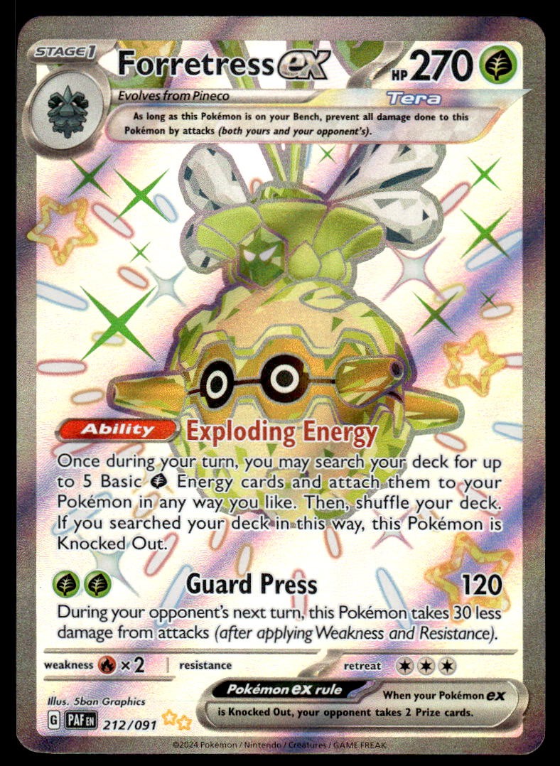 Pokemon TCG SV: Paldean Fates #212/091 Forretress ex NM