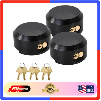 3 Pack Puck Locks Keyed Alike 2-7/8'' Heavy Duty Hidden Shackle for Trailer