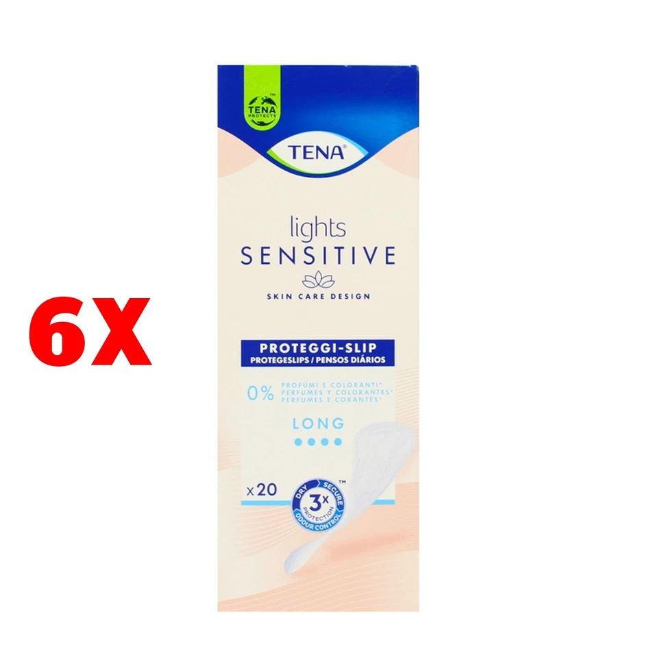 6 X Tena Lights Sensitive Proteggi Slip Long 20 Pz - Imagen 1 de 1