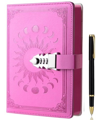Women Lock Journal A5 224 Pages Colorful Edge Lock Diary Notebook for Girls