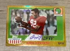 Ozzie Newsome 2005 Topps All-American Gold Refractor #/55 Signed Autograph TTM