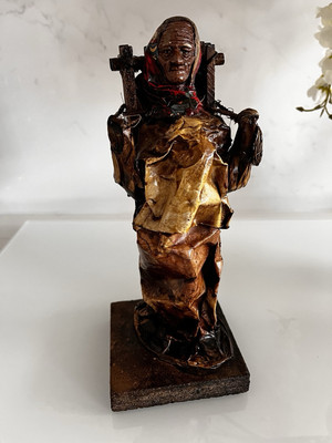 Pappmaché Dorf Menschen Bauern mexikanische Volkskunst Figur Statue 9,5 Zoll Mexiko