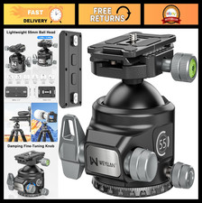 Heavy Duty 55mm Ball Head with Quick Release Plate  Knob Clamp for Tripods, Max