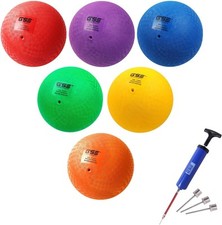 6-pk 10" Inflatable Playground Ball, Kickball, Dodge Ball,4 Square Ball for Kids