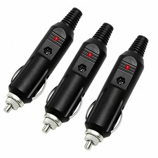 3 Pack 12v Male Car Cigarette Lighter Socket Plug Connector Us Standard