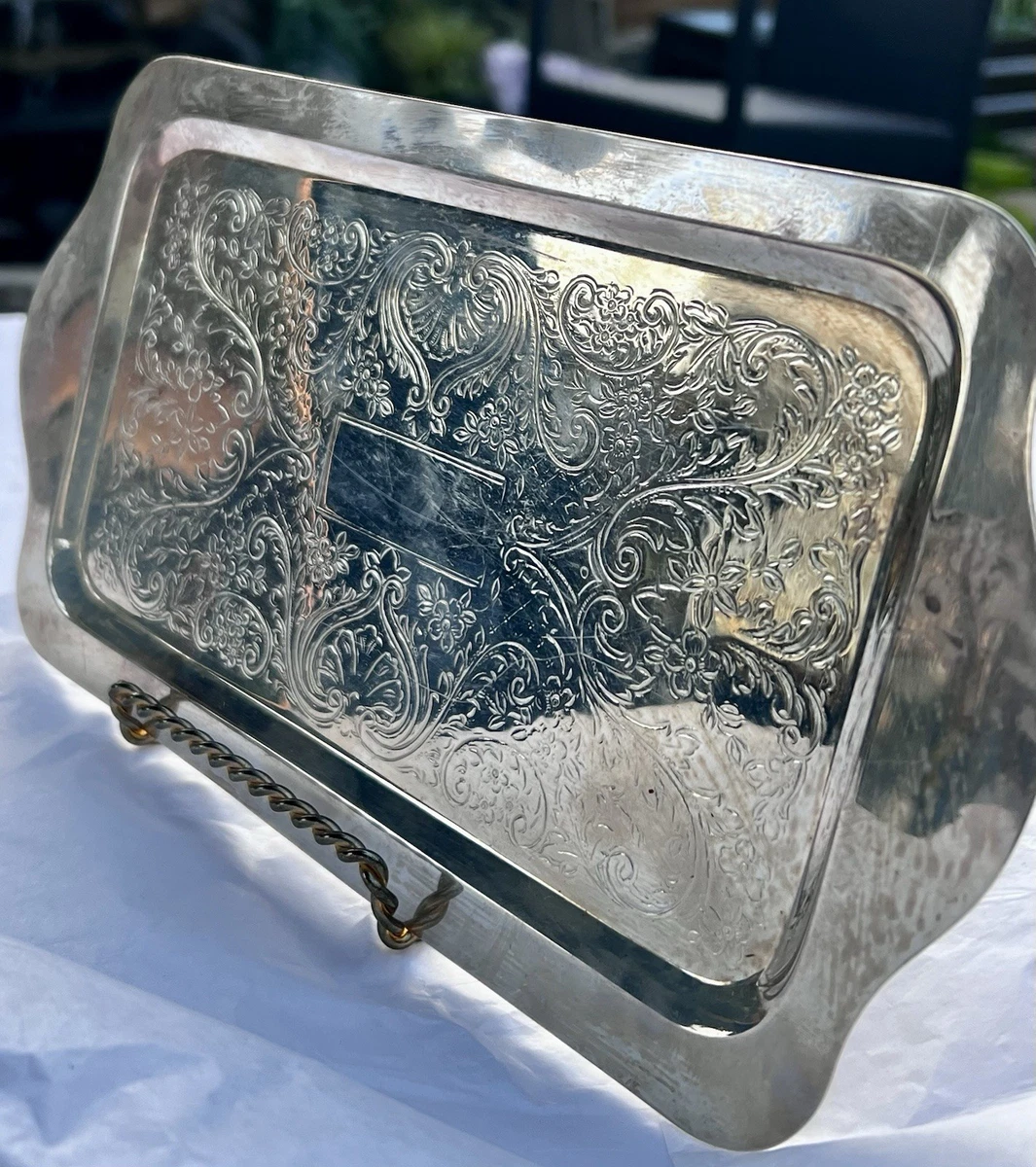 FB Rogers Silver Coin Antique US Silver-Plated Platters & Trays