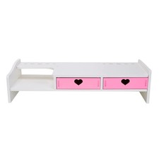 Kawaii Desk Organizer Cute Desk Organizer with Drawers Monitor Riser Stand Mo...