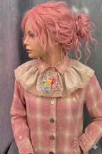 Vintage Detachable Ruffle clown Collar Linen Lace Cottagecore