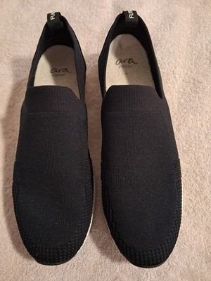 Ara Womens Black Stretch Slip On Sneakers Size 8.5