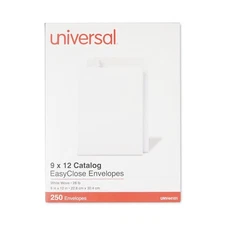 Universal 44101 EasyClose 9" x 12" #10 1/2 Catalog Envelope - White (250/BX) New