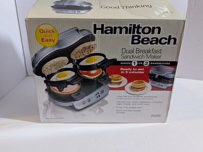 Hamilton Beach Dual Breakfast Sandwich Maker 25490 Small Kitchen Appliance Boxed