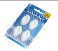 Klebehaken Wandhaken Selbstklebehaken Montagehaken Garderobenhaken Weiß 4 StüCk