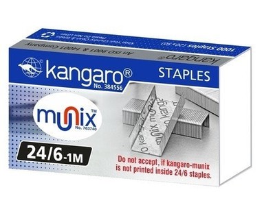 Kangaro Desk Essentials 24/6-1M Heavy Duty Steel Wire Staple Pin (Pack of 20)